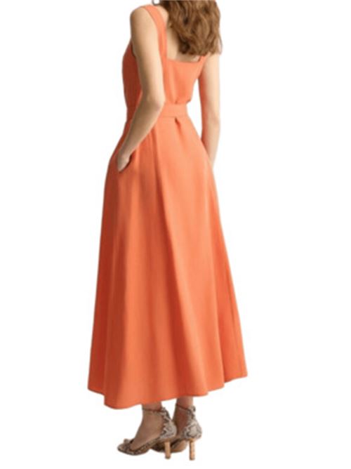 abito donna lungo bottoni misto lino terracotta LIU JO | WA5312-T481871446